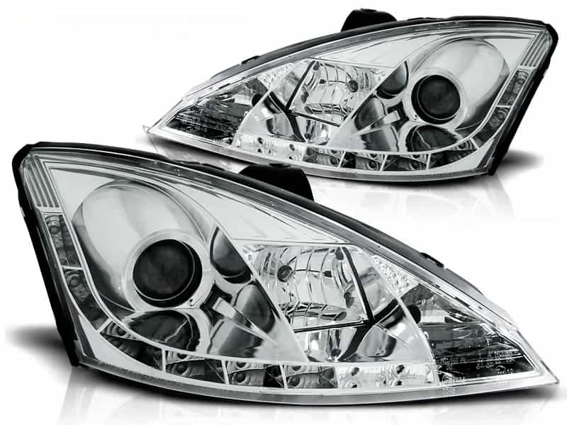 Reflektory Soczewkowe LED Daylight Chrome | Ford Focus MK1 Polift (11.2001 – 10.2004)