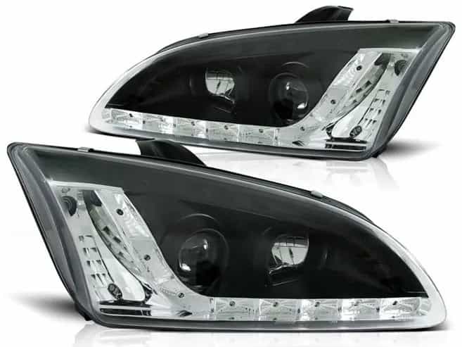 Reflektory Soczewkowe LED Daylight Black | Ford Focus MK2 Przedlift (09.2004 – 01.2008)