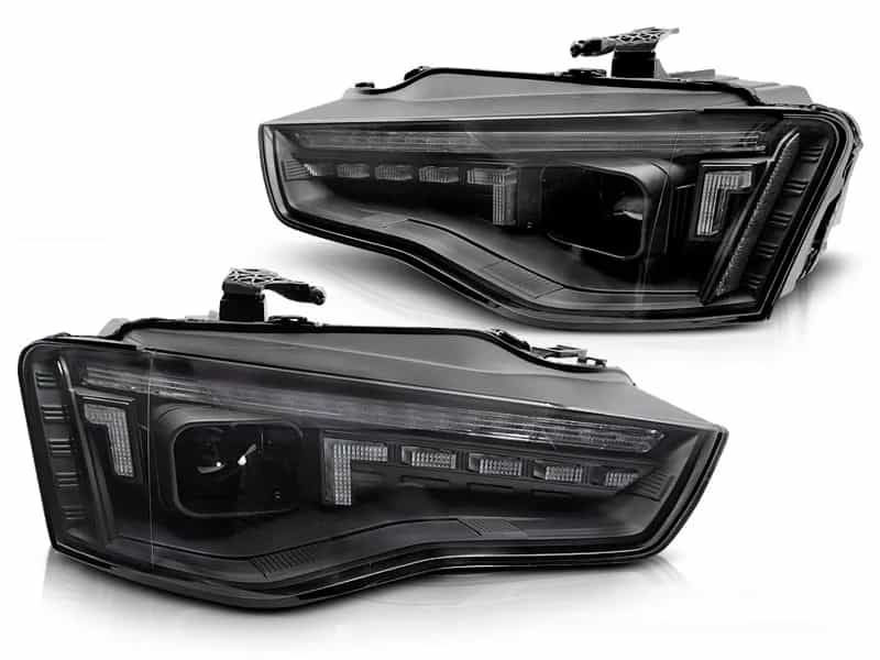 Reflektory Soczewkowe Full LED Black z Dynamicznym Kierunkowskazem | Audi A5 8T Polift (2011–2016)
