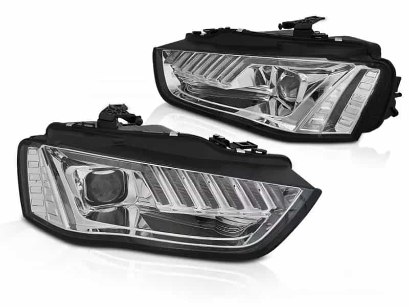 Reflektory Soczewkowe H7 Chrome z LED DRL i Dynamicznym Kierunkowskazem | Audi A4 B8 Polift (2012–2015)