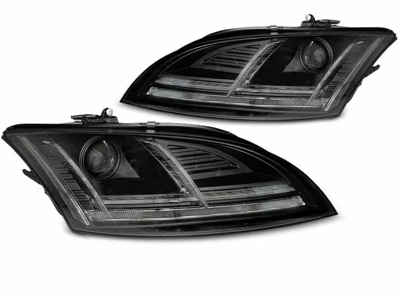 Reflektory Soczewkowe Ksenon D1S Black LED DRL i Dynamicznym Kierunkowskazem Audi TT 8J Facelift (10–14) z AFS