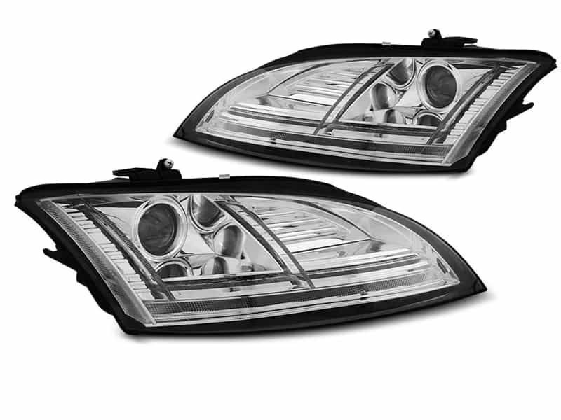 Reflektory Soczewkowe Ksenon D1S Chrome z LED DRL i Dynamicznym Kierunkem Audi TT 8J Facelift (10–14) z AFS