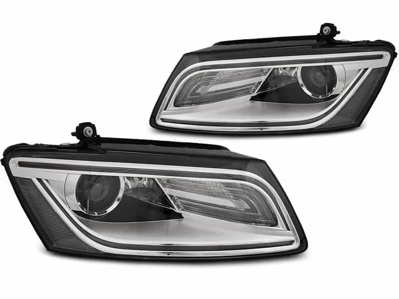 Reflektory Soczewkowe H7 Chrome z LED TRU DRL i Silniczkiem | Audi Q5 8R Polift (08.2012–2017)