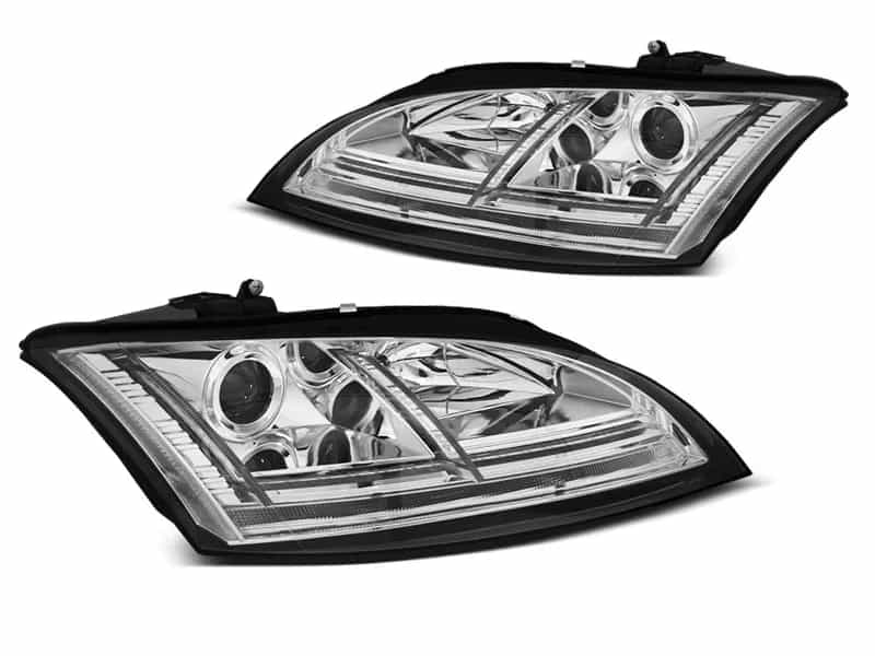 Reflektory Lampy Ksenon D1S+H1 Chrome LED DRL Dynamiczny Kierunkowskaz Audi TT 8J (06–10) bez AFS