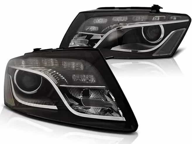 Reflektory Soczewkowe Lampy przod H7 Black LED TRU DRL Audi Q5 8R Przedlift (11.2008–09.2012)