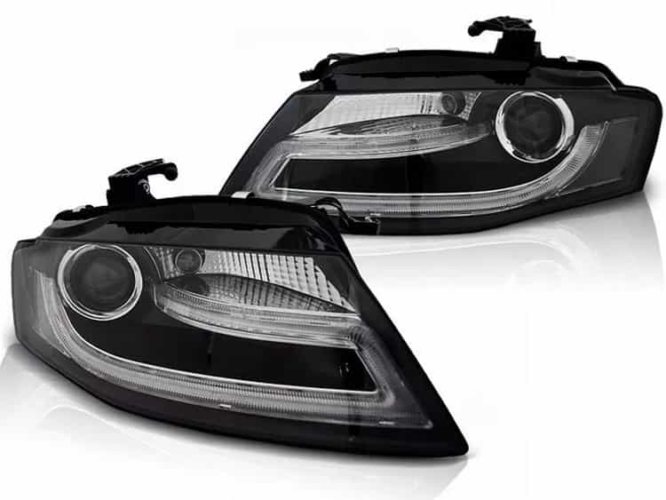 Reflektory Soczewkowe Lampy Ksenonowe D3S Black LED TRU DRL Audi A4 B8 Przedlift (04.2008–11.2011)