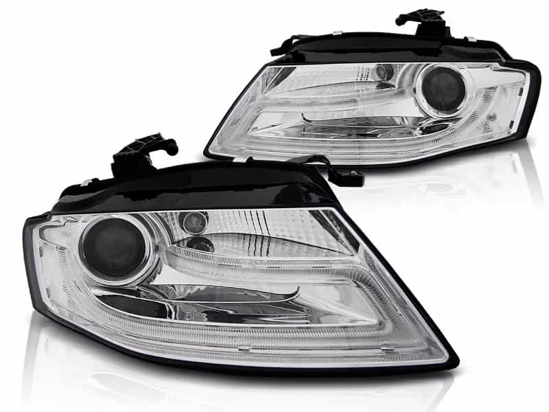 Reflektory Soczewkowe Lampy Ksenon D3S Chrome LED TRU DRL Audi A4 B8 Przedlift (04.2008–11.2011)