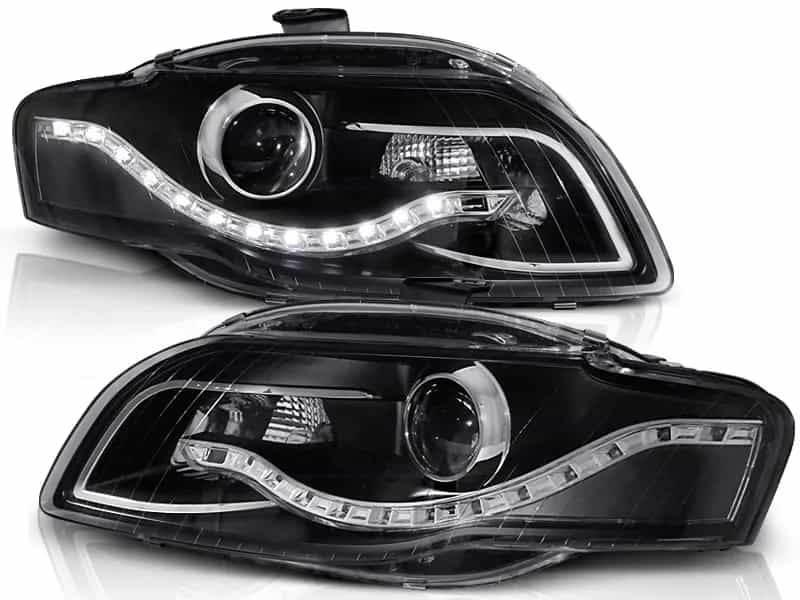 Reflektory Soczewkowe H9 Lampy Black LED TRU DRL (Silniczek) Audi A4 B7 (11.2004–03.2008)